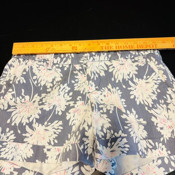 Dear John Finnegan Printed Cuffed Shorts Floral Light Blue White Women's Size 29 - Picture 3 of 7